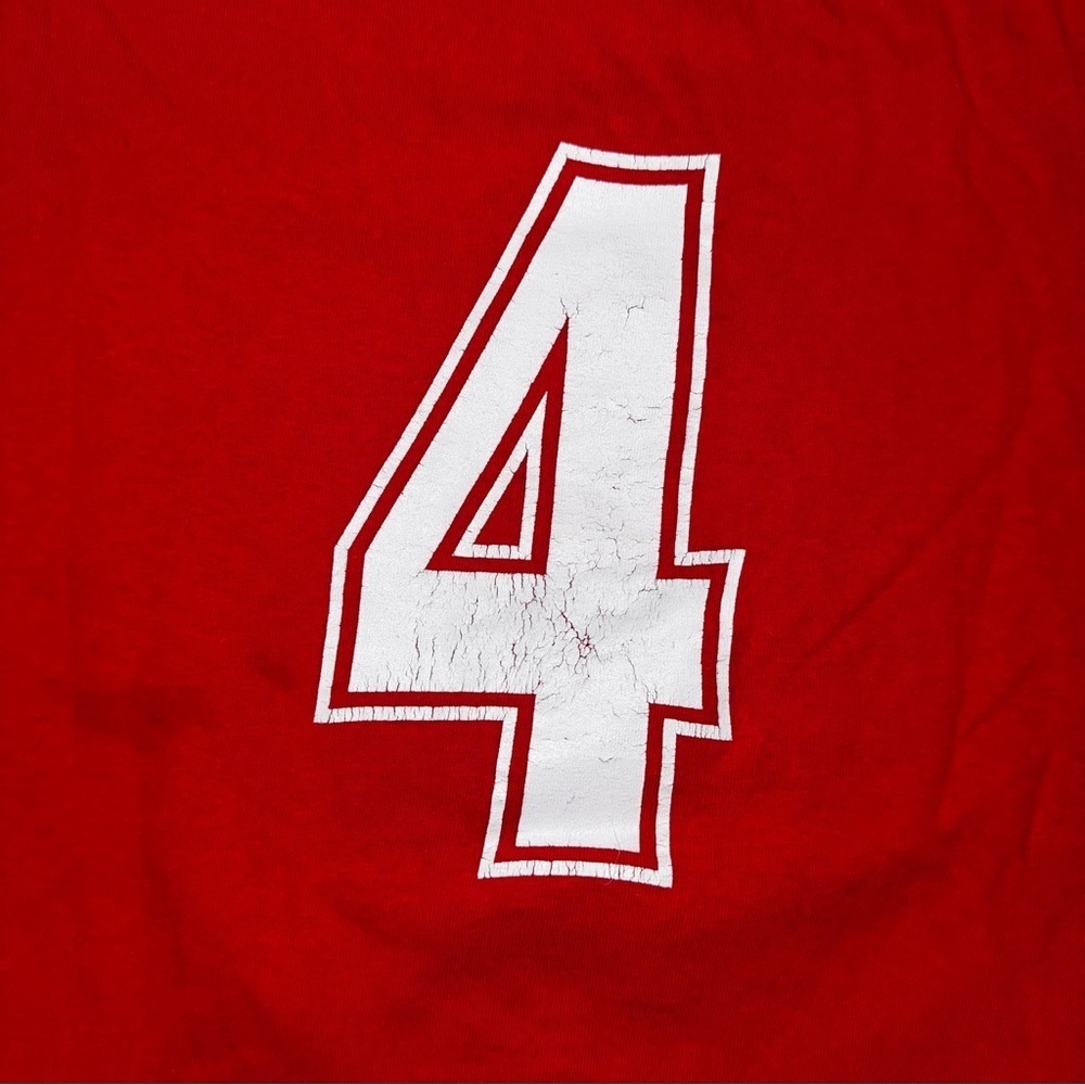 LA Angels Christian Moore #4 T Shirt Red Youth Size XL Distressed Number On Back - Picture 5 of 9